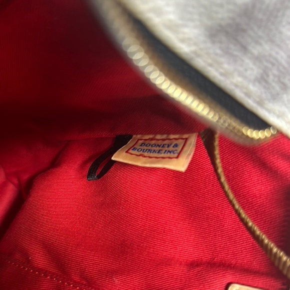 Dooney & Bourke Gray and White Tote Bag with Leather Handles - Picture 15 of 16